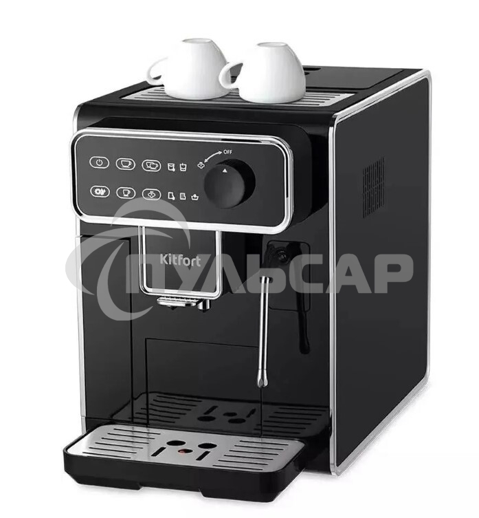 Кофемашина автоматическая Kitfort КТ-7256 черный/нержавеющая сталь, исп. кофе - зерновой, 1.5 л, 1350 Вт, 15 бар