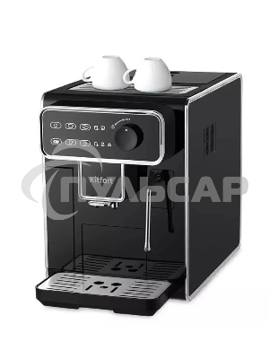 Кофемашина автоматическая Kitfort КТ-7256 черный/нержавеющая сталь, исп. кофе - зерновой, 1.5 л, 1350 Вт, 15 бар