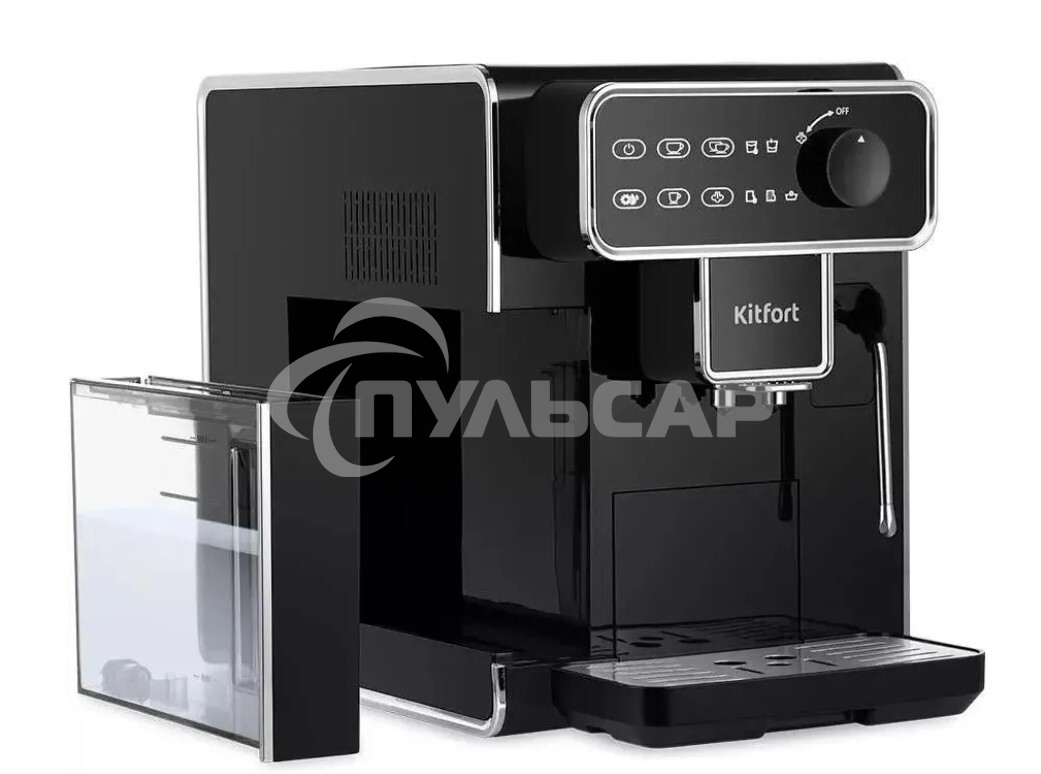 Кофемашина автоматическая Kitfort КТ-7256 черный/нержавеющая сталь, исп. кофе - зерновой, 1.5 л, 1350 Вт, 15 бар