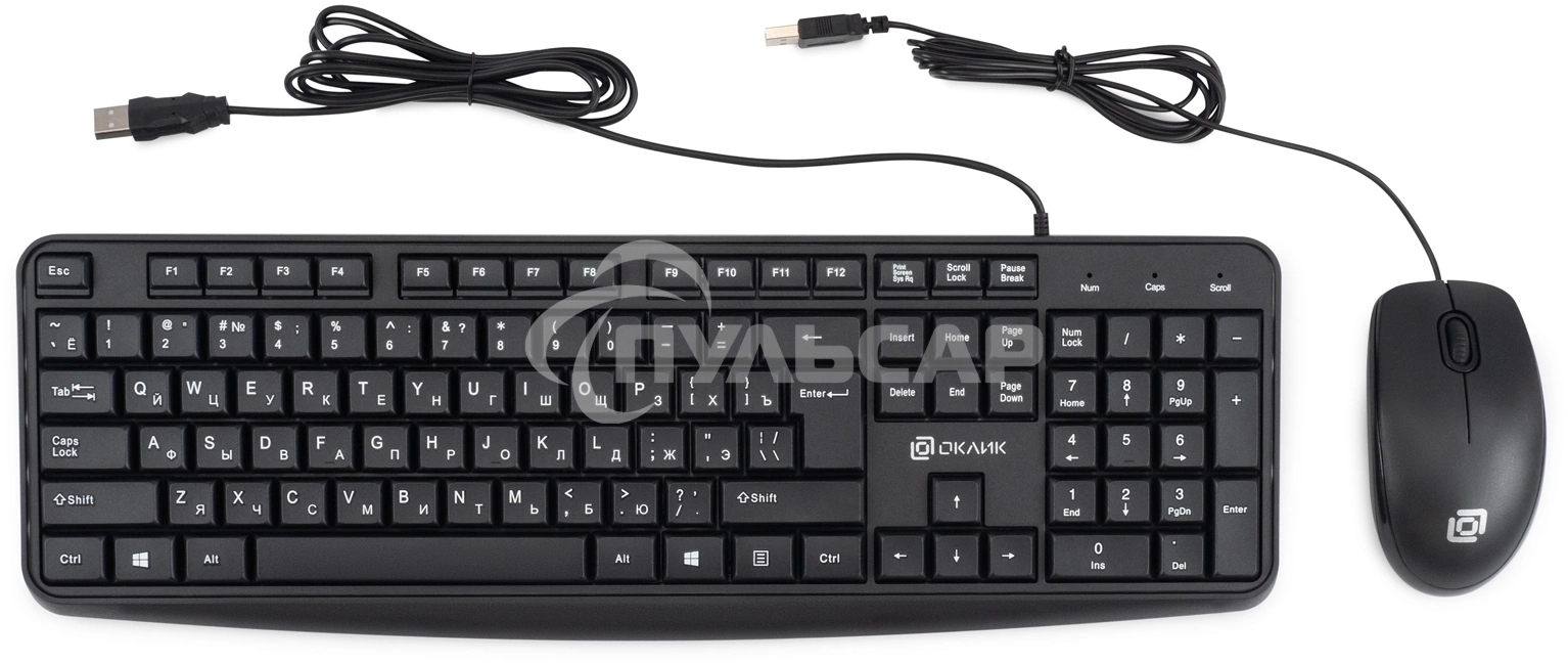 Комплект клавиатура + мышь Оклик S603 клав:черный мышь:черный USB