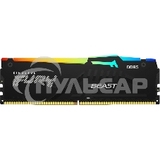 Оперативная память Kingston Fury Beast, DDR5, 16Gb (1x16Gb), 5200MHz, CL40, DIMM, с радиаторами, RGB, черный