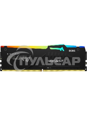 Оперативная память Kingston Fury Beast, DDR5, 16Gb (1x16Gb), 5200MHz, CL40, DIMM, с радиаторами, RGB, черный