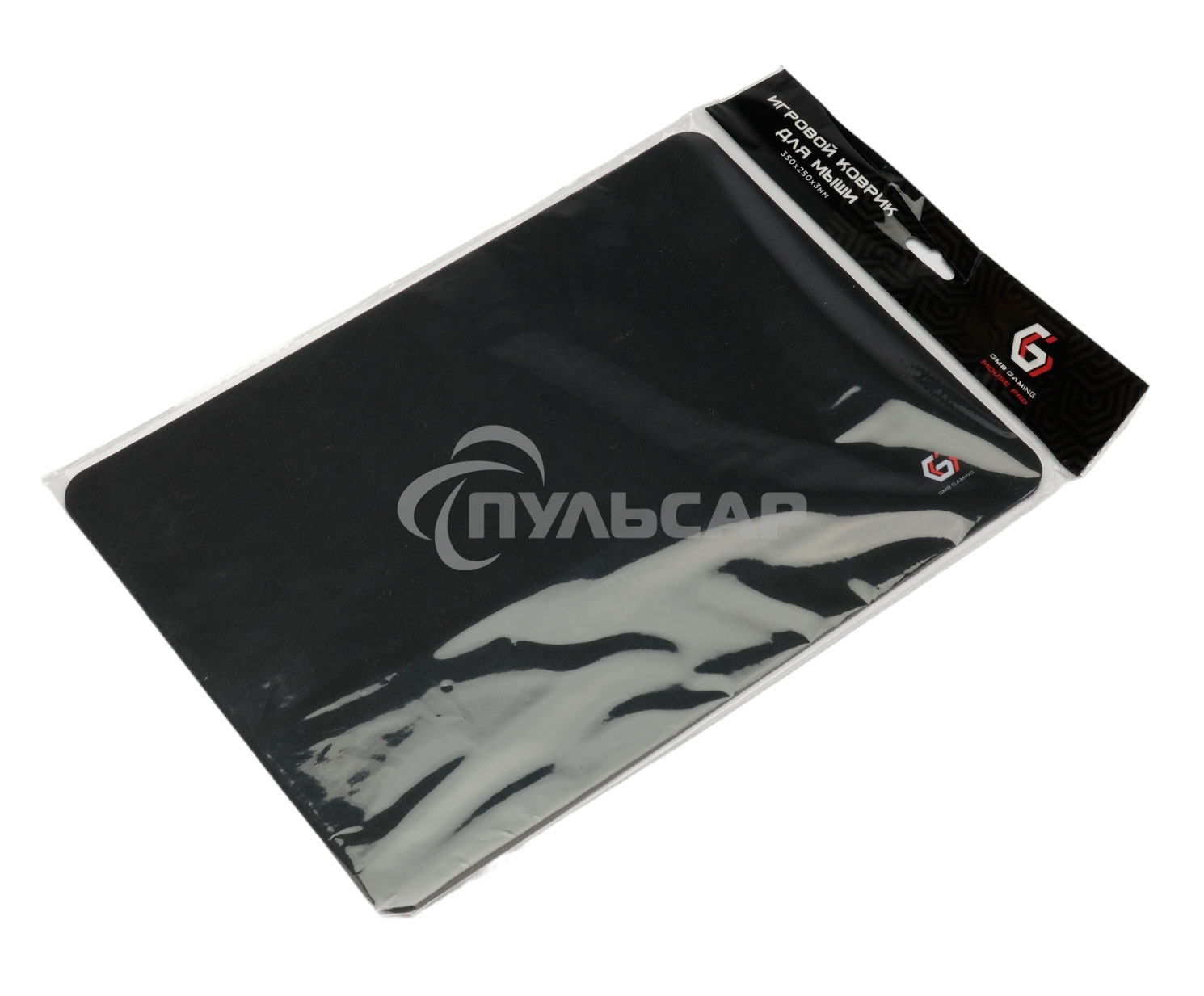 Коврик для мыши Gembird MP-35-25-BLACK, черный, 350х250х3мм, ткань/резина, пакет
