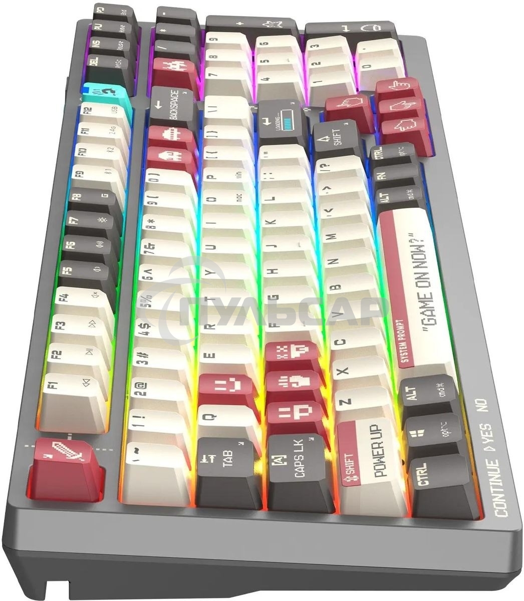 Клавиатура беспроводная A4Tech Bloody WS98 Pixels Red USB, Bluetooth/Радиоканал темно-серый/белый