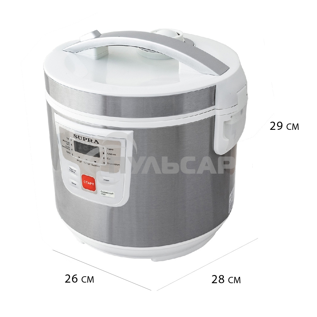 Мультиварка SUPRA MCS-4115 5 л, 900 Вт, 11 программ, серебристый/белый