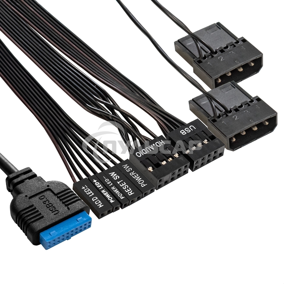 Компьютерный корпус Minitower ExeGate mEVO-7803-XP500 (mATX, БП XP500 с вент. 12см, 2*USB+1*USB 3.0, HD аудио, черный, 2 вент. 12см с RGb подсветкой)