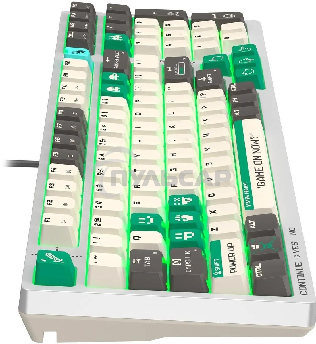 Клавиатура проводная A4Tech Bloody S98 Pixels Green USB белый/бежевый