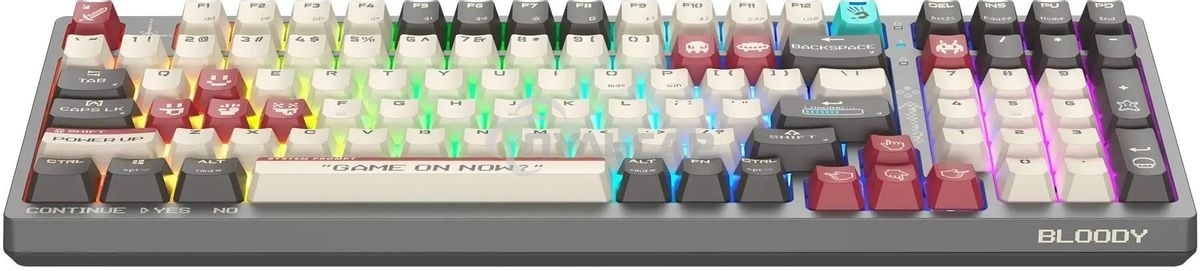 Клавиатура беспроводная A4Tech Bloody WS98 Pixels Red USB, Bluetooth/Радиоканал темно-серый/белый