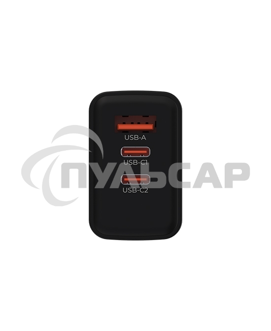 Сетевое зарядное устройство Maxvi SFC-345GN 2xType-C\USB 45W PD QC3.0 черный