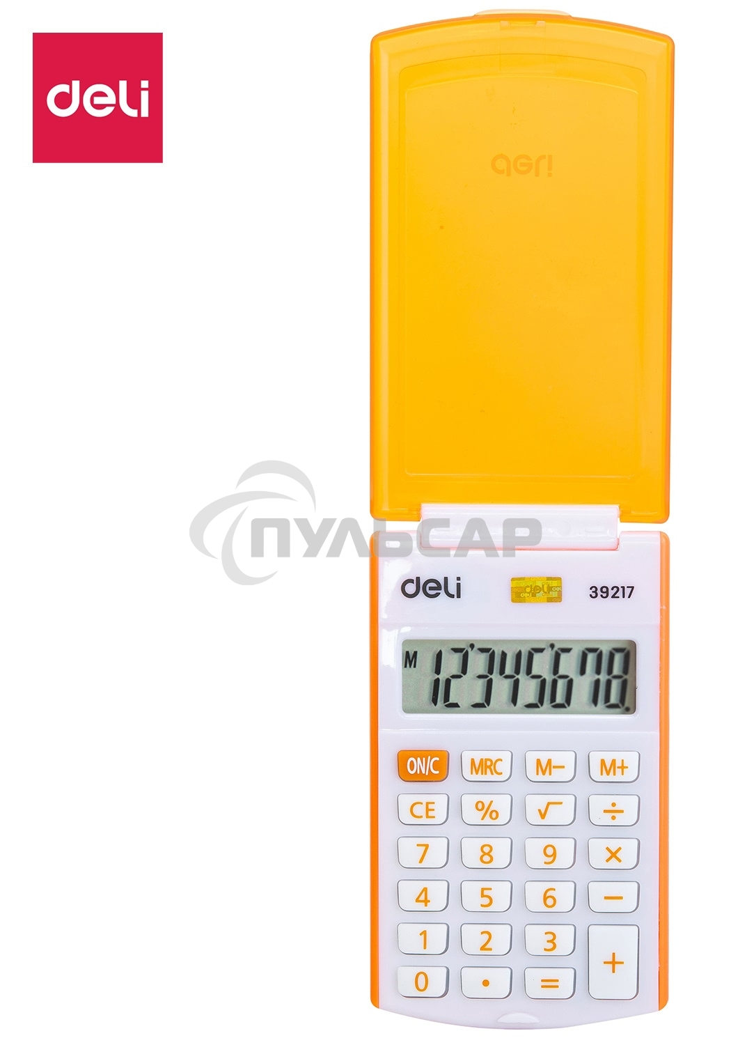 Калькулятор карманный Deli E39217/OR оранжевый 8-разр.