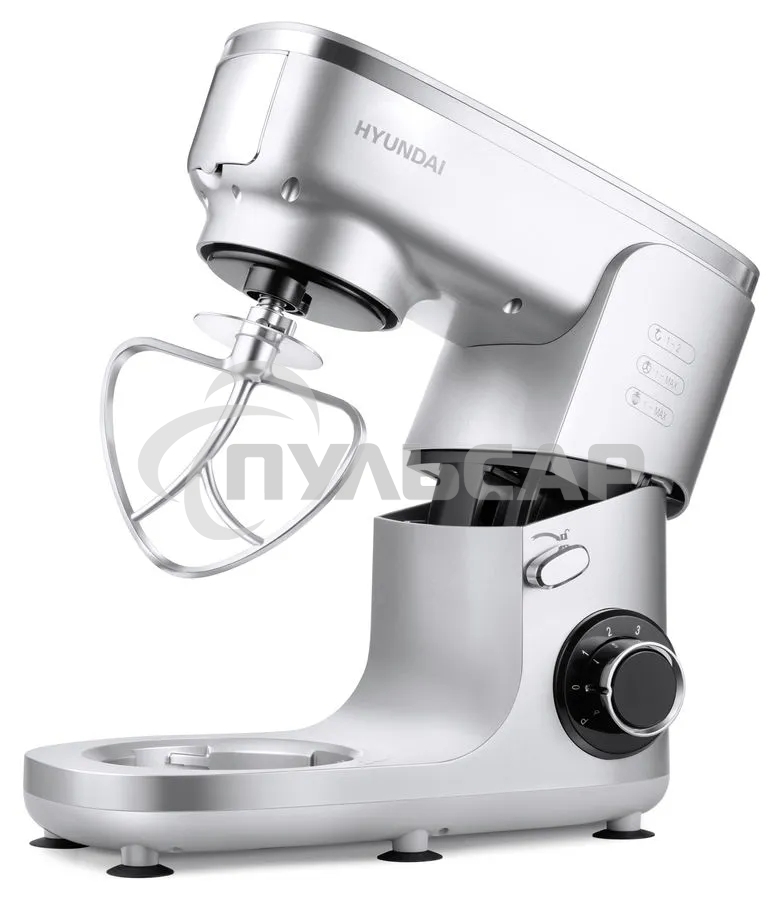 Кухонная машина Hyundai HYM-S7651 планетар.вращ. 1400Вт серебристый