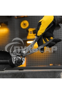 Клещи переставные Denzel кнопочный механизм, обливные рукоятки, 250 мм