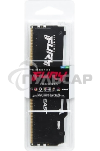 Оперативная память Kingston Fury Beast, DDR5, 16Gb (1x16Gb), 5200MHz, CL40, DIMM, с радиаторами, RGB, черный