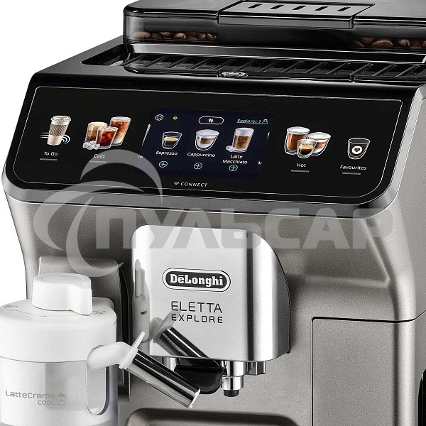 Кофемашина автоматическая DeLonghi ECAM450.86.T черный/серебристый, исп. кофе- зерновой/молотый, 1.8 л, 1450 Вт. 19 бар