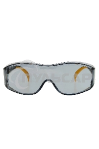 Очки защитные Denzel открытые, поликарбонатные, увеличенная дымчатая линза, регулируемые дужки
