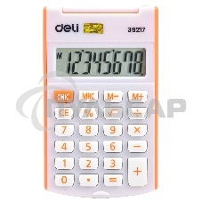 Калькулятор карманный Deli E39217/OR оранжевый 8-разр.