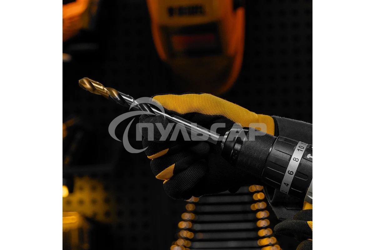 Сверло спиральное по металлу Denzel 12 x 151мм, Р6М5, Golden Tip, многогранная заточка