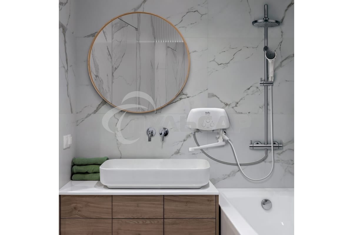 Водонагреватель проточный Ballu 3-Logic TS (6,5 kW) - кран+душ