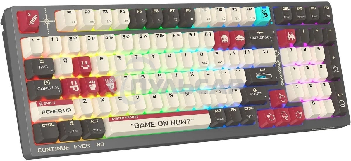 Клавиатура беспроводная A4Tech Bloody WS98 Pixels Red USB, Bluetooth/Радиоканал темно-серый/белый