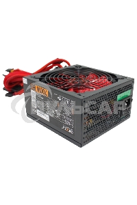 Блок питания Ginzzu PC700 14CM(Red) 80 PLUS black,APFC,24+4p,2 PCI-E(6+2), 7*SATA, 4*IDE,оплетка, кабель питания,цветная коробка