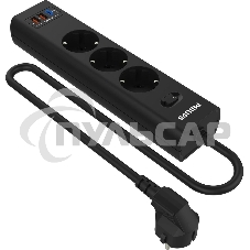 Сетевой фильтр Philips CHP4336BB/51, 3м, 3 розетки, черный