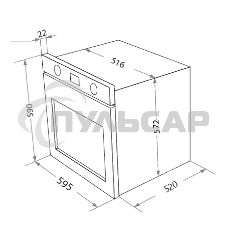 Духовой шкаф электрический встраиваемый HOMSair OEM657BK черный
