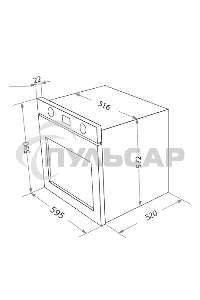 Духовой шкаф электрический встраиваемый HOMSair OEM657BK черный