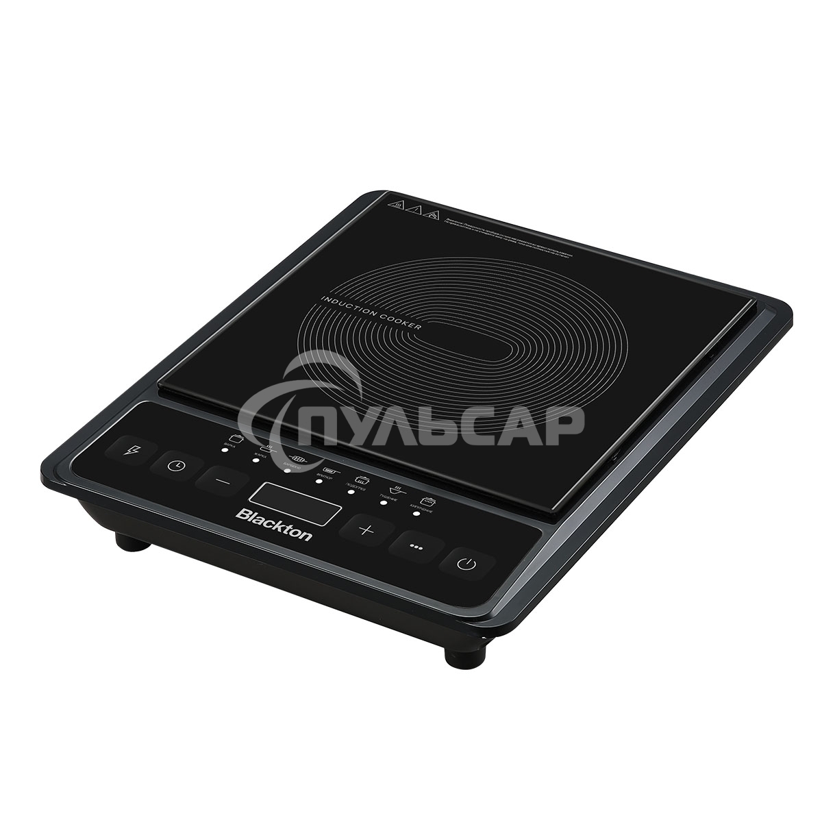 Электрическая плита Blackton Bt IC133C Black, индукционная, мощность: 2000 Вт, тип управления: электронное, регулировка мощности: 8 уровней, количество автоматических программ: 7, размер варочной поверхности: 190 мм, материал корпуса: пластик, керамика, т