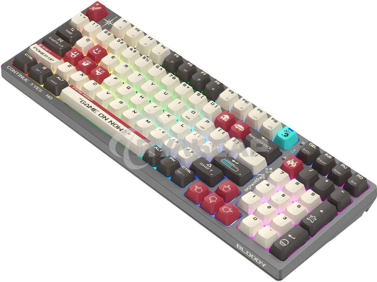 Клавиатура беспроводная A4Tech Bloody WS98 Pixels Red USB, Bluetooth/Радиоканал темно-серый/белый