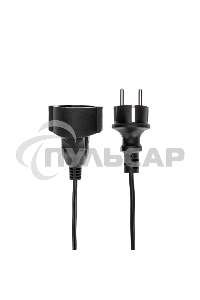 Удлинитель-шнур PROconnect на рамке ПВС 3х0,75мм², 20м, с/з, 6А, 1300Вт, IP20, черный