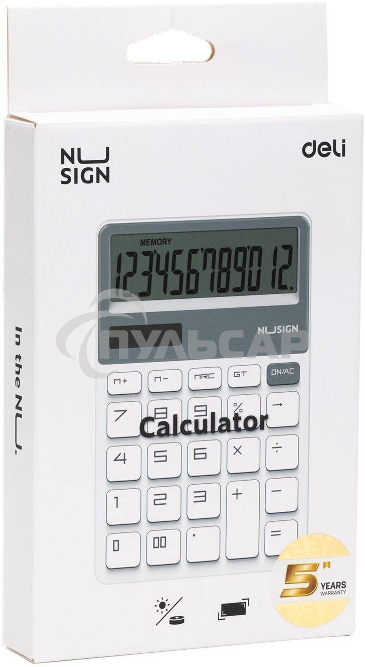 Калькулятор настольный Deli Nusign ENS042WHITE белый 12-разр.