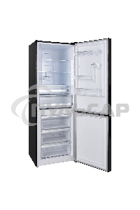 Холодильник Korting KNFC 61869 GN черный двухкамерный 223/94л морозилка снизу, No Frost