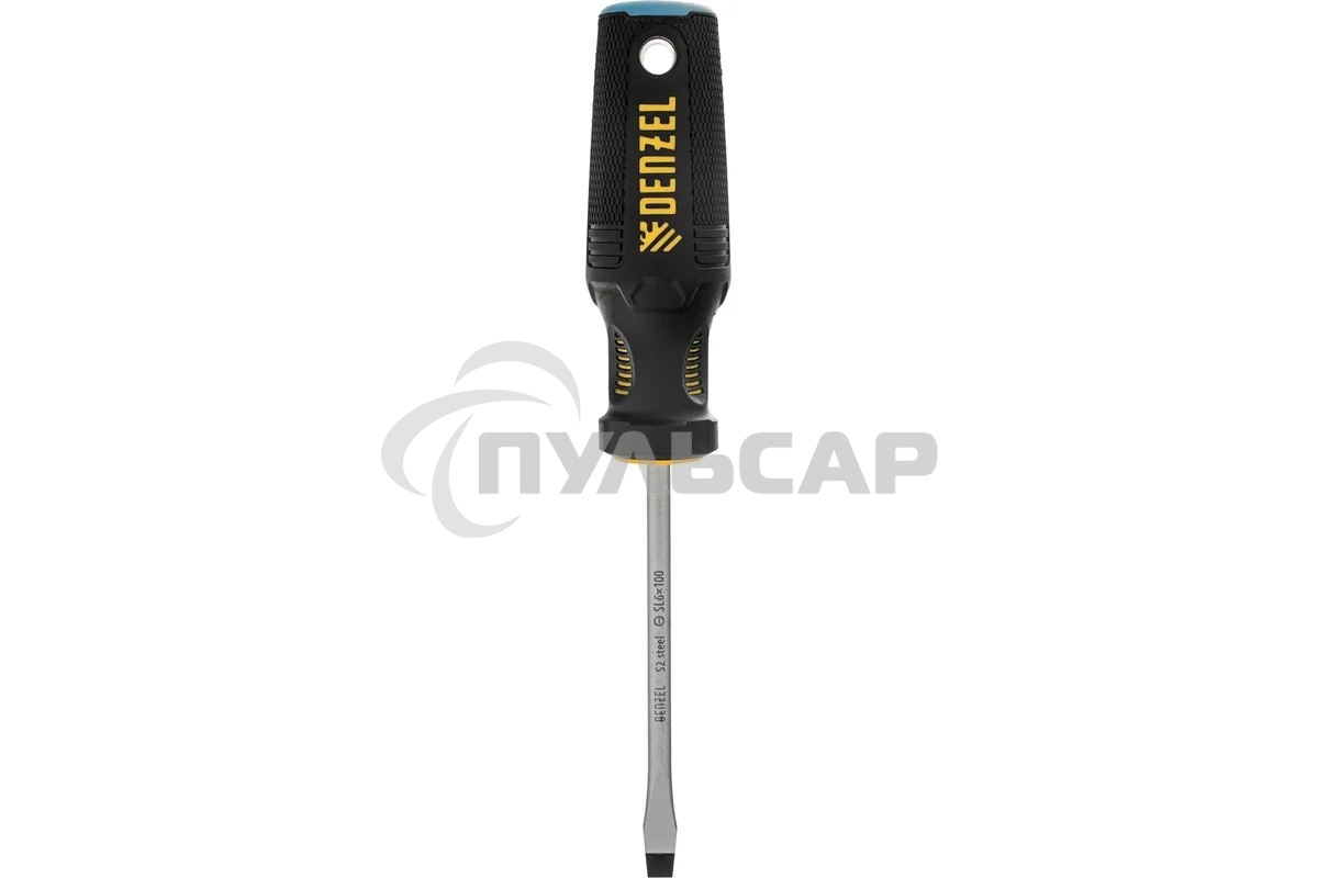 Отвертка Denzel SL6x100 мм, S2, 3к рукоятка