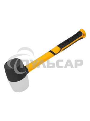 Киянка резиновая Denzel 450 г, черно-белая, фибергласовая рукоятка c TPR покрытием