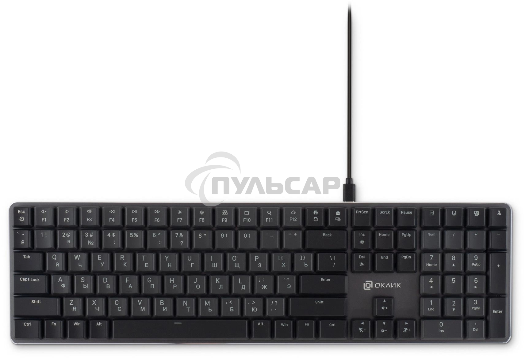 Клавиатура проводная Oklick K953X (1901086) проводная, USB, черный/серый