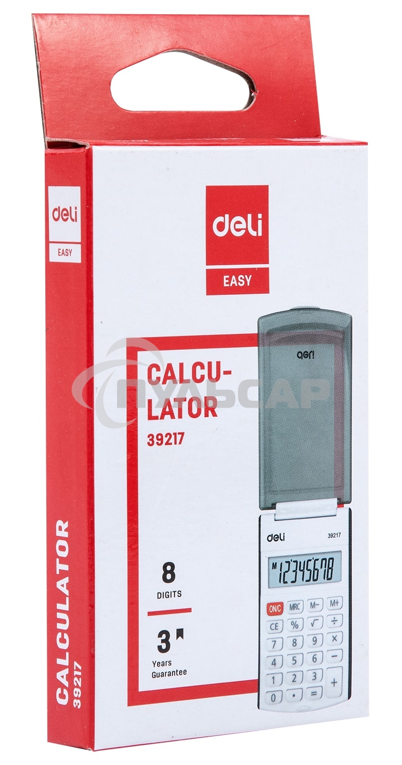 Калькулятор карманный Deli E39217/OR оранжевый 8-разр.