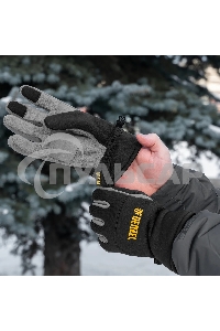 Перчатки универсальные Denzel 68088 искусственный мех, работа с сенсорным экраном, размер 10