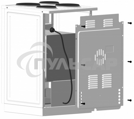 Плита электрическая Лысьва ЭП 301 МС белый, конфорок 3 шт, духовка 57 л, 50 см x 84 см x 60 см
