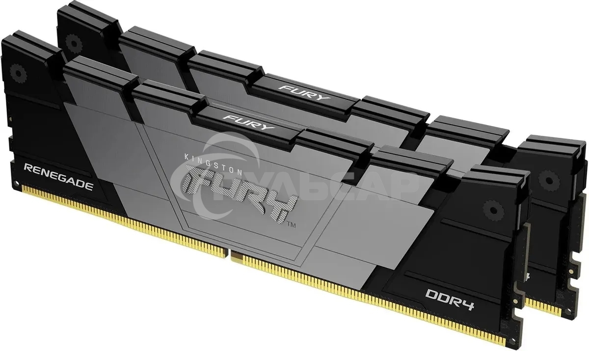 Оперативная память Kingston Fury Renegade, DDR4, 16Gb (2x8Gb), 3600MHz, CL16, DIMM, с радиаторами, серый/черный