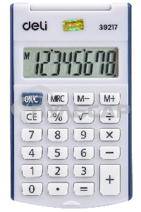 Калькулятор карманный Deli E39217/BLUE синий 8-разр.
