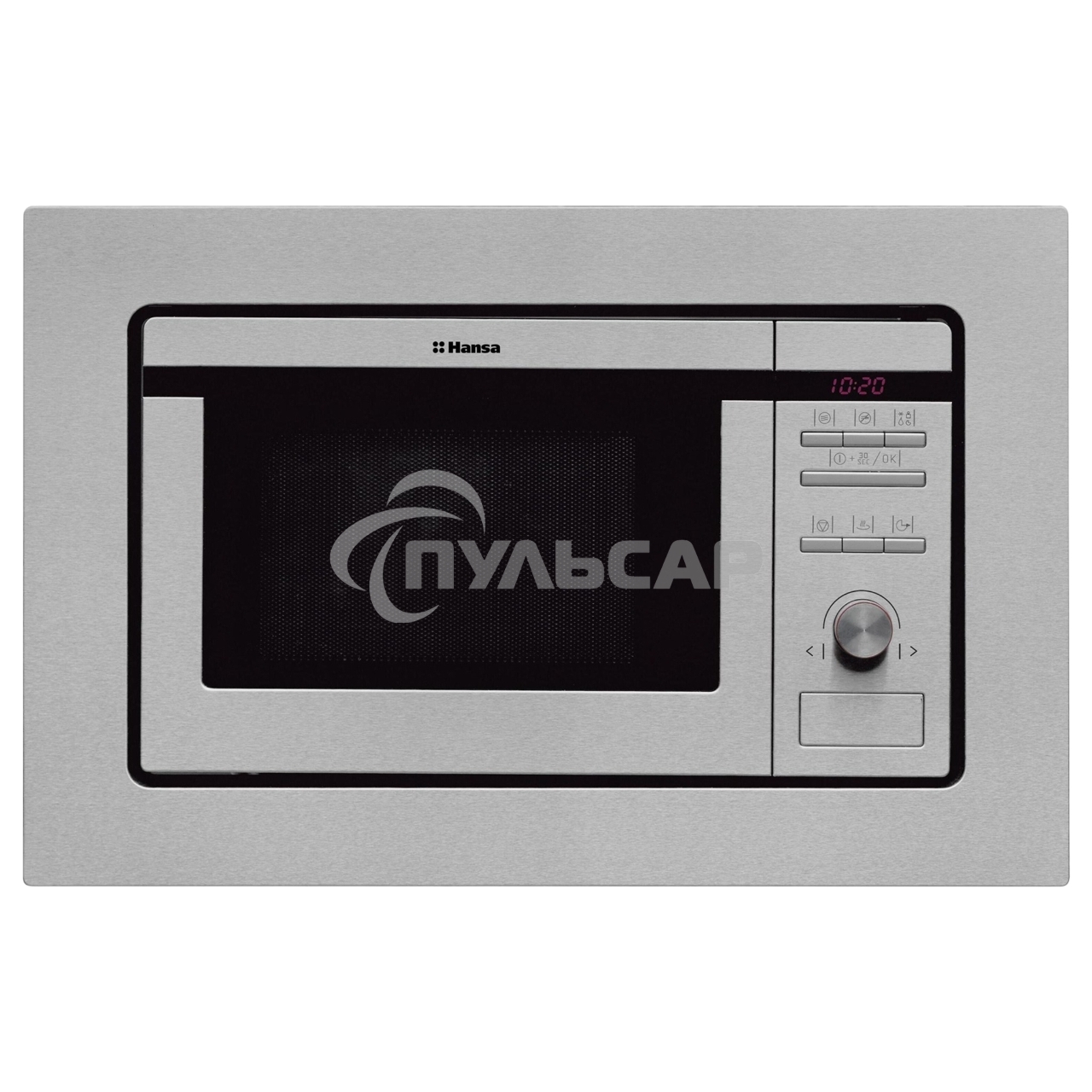 Микроволновая печь встраиваемая Hansa AMM20BEIH нержавеющая сталь, 20 л, 800 Вт, переключатели - кнопки/поворотный механизм