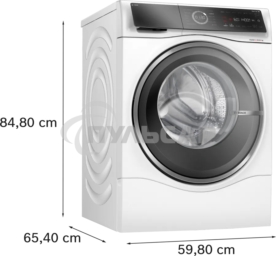 Стирально-сушильная машина Bosch WNC254A0ME белый, загр.фронтальная, макс.: 10,5 кг, 1400 об/мин, класс: D