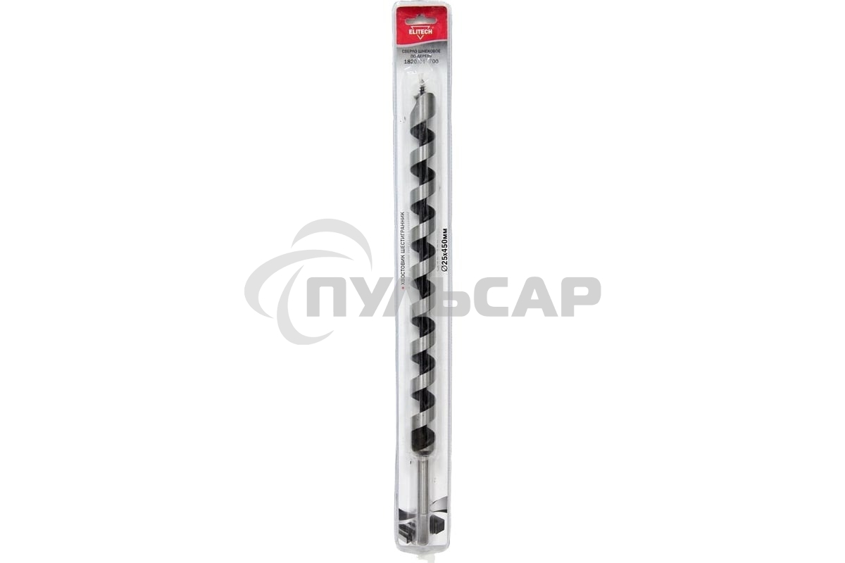 Сверло Elitech 1820.047700 по дереву Д=25мм Дл=450мм (1пред.) для дрелей