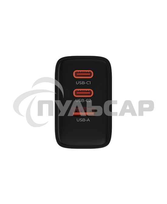 Сетевое зарядное устройство Maxvi SFC-365GN 2xType-C\USB 65W PD QC3.0 черный