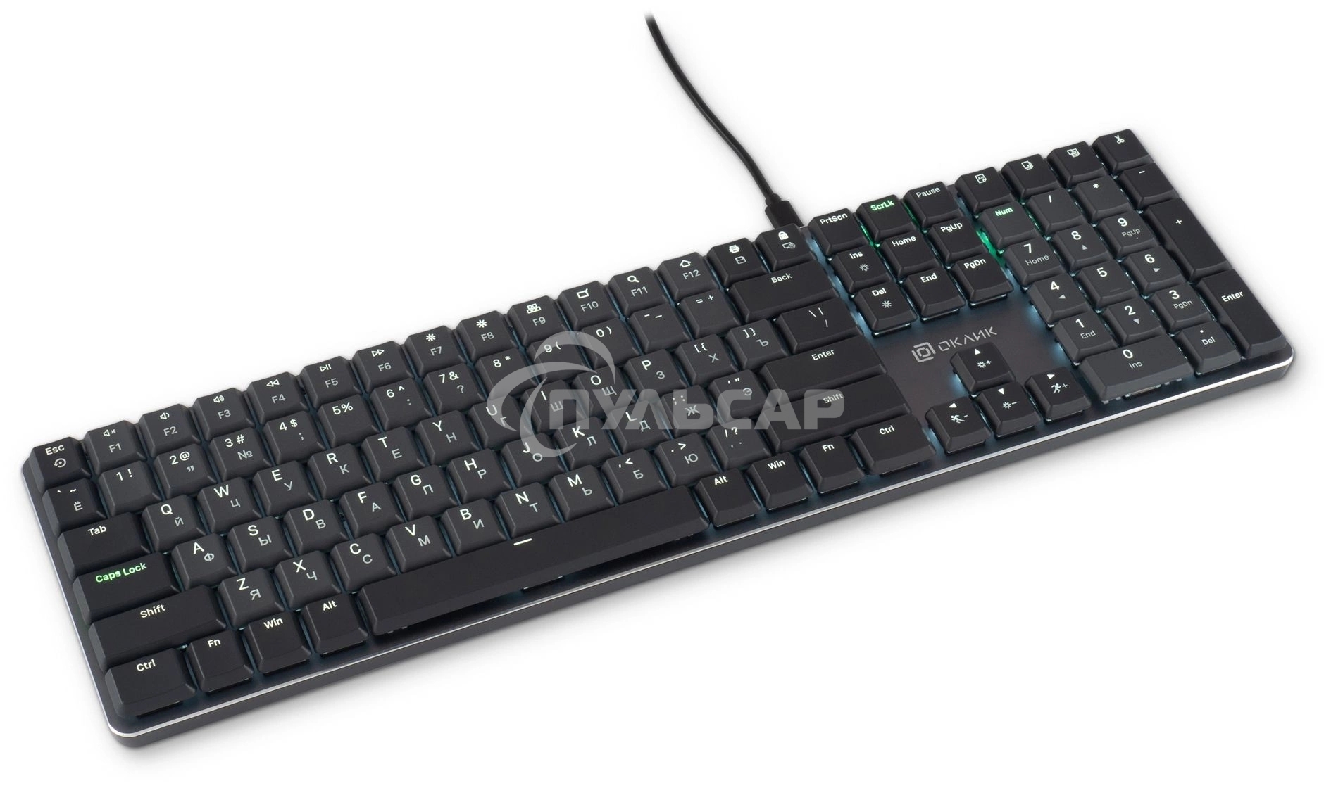 Клавиатура проводная Oklick K953X (1901086) проводная, USB, черный/серый