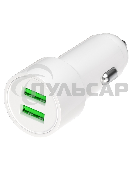 Автомобильное зарядное устройство Maxvi CCM-PS242 Plus T 2хUSB 2.4А + кабель Type-C 1м, белый