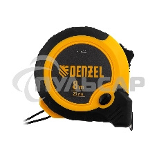 Рулетка 8м х 25мм, двухкомп. корпус, кнопка-пауза Denzel