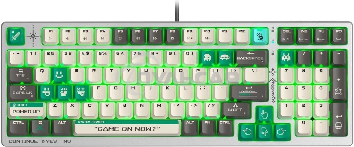 Клавиатура проводная A4Tech Bloody S98 Pixels Green USB белый/бежевый