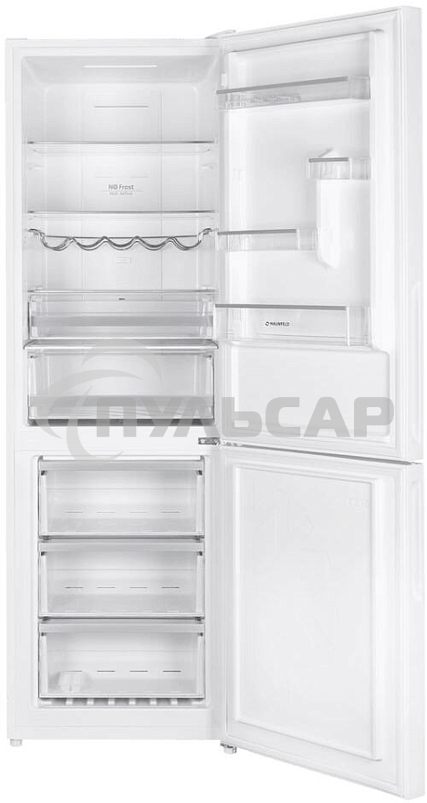 Холодильник Maunfeld MFF185NFW Inverter белый двухкамерный 240/100 л морозилка снизу, No Frost