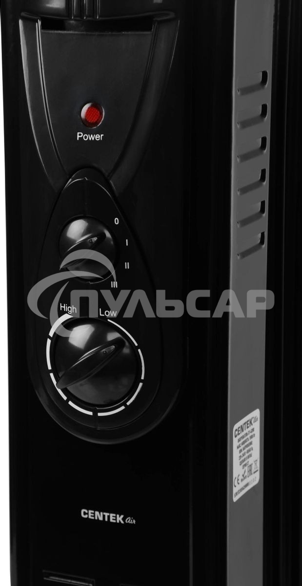 Обогреватель масляный Centek CT-6200 (7 секций) черный, 700/1000/1500Вт, 3 режима, механический термостат